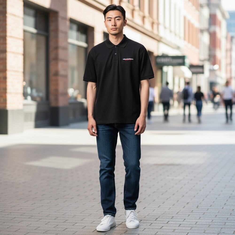 Diesel Men's T Smith Ind Logo Polo Shirt Black‎ Size M NWT Streetwear Minimalist